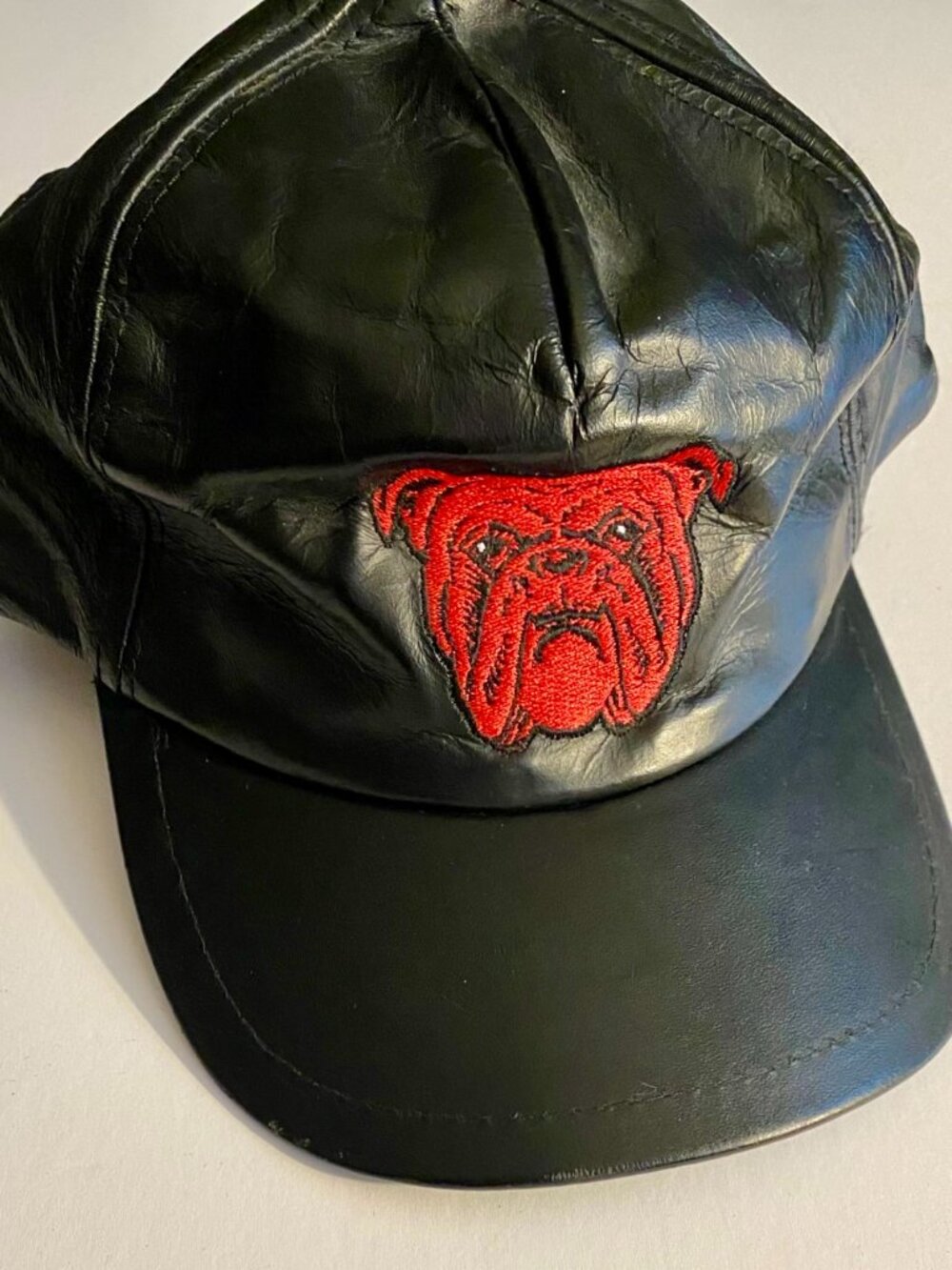 Vintage Red Dog Beer Leather Hat Cap